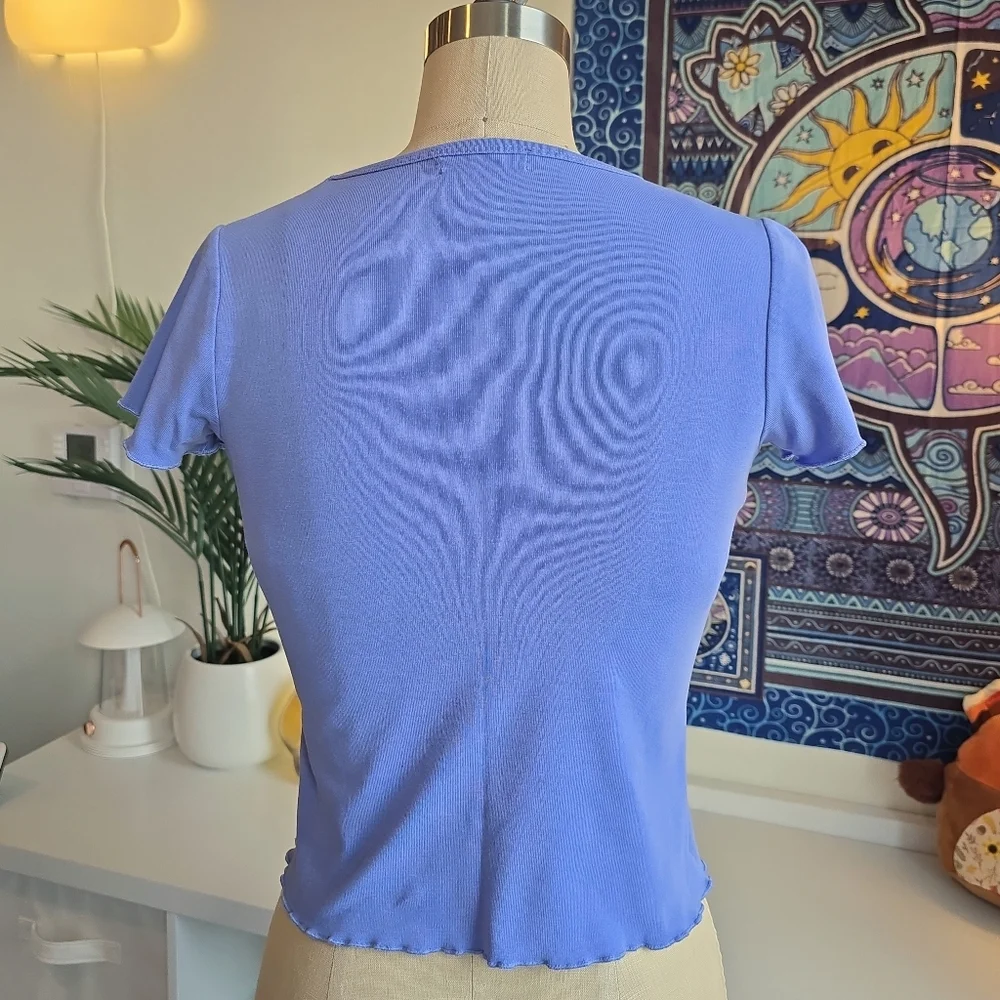 Dolls Kill Horoscopez Mind Reader Graphic Cropped Baby Tee Psychic Moon Glitter - Picture 3 of 10